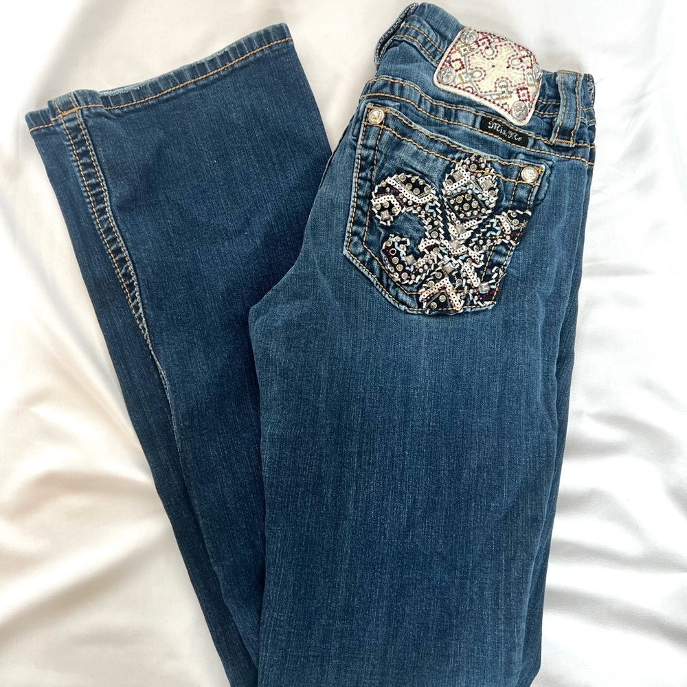 Miss Me Women's Boot Cut Jeans with Embellished Pocket